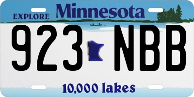 MN license plate 923NBB