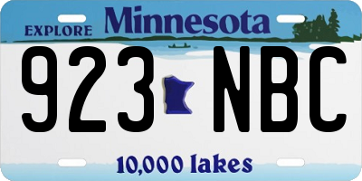 MN license plate 923NBC