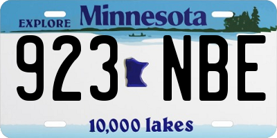 MN license plate 923NBE