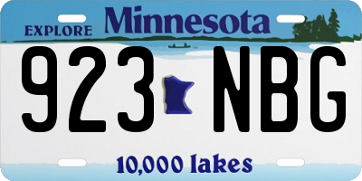 MN license plate 923NBG