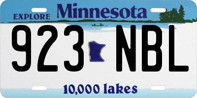 MN license plate 923NBL