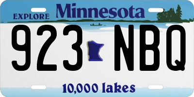 MN license plate 923NBQ