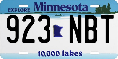 MN license plate 923NBT