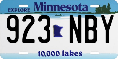 MN license plate 923NBY