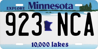 MN license plate 923NCA