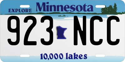 MN license plate 923NCC