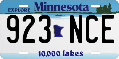 MN license plate 923NCE