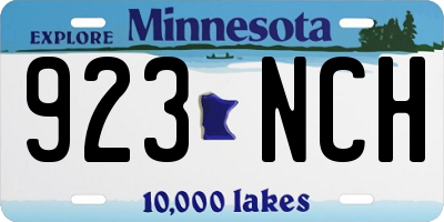 MN license plate 923NCH