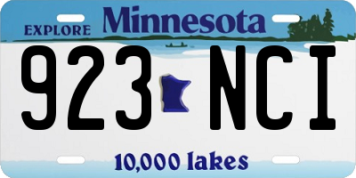 MN license plate 923NCI