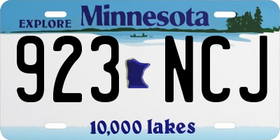 MN license plate 923NCJ