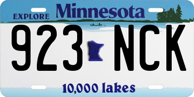 MN license plate 923NCK