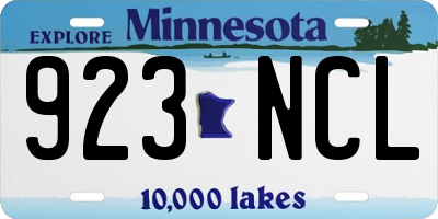 MN license plate 923NCL