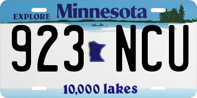 MN license plate 923NCU