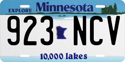 MN license plate 923NCV