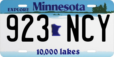 MN license plate 923NCY
