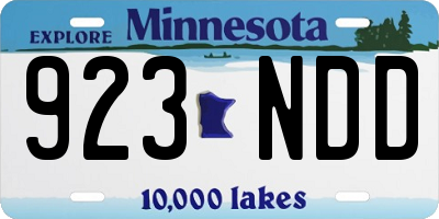 MN license plate 923NDD