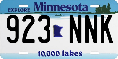 MN license plate 923NNK
