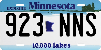 MN license plate 923NNS