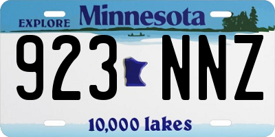 MN license plate 923NNZ