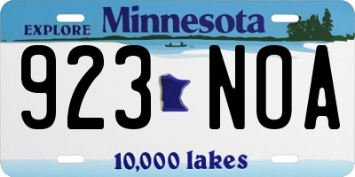 MN license plate 923NOA