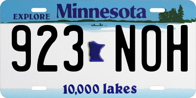 MN license plate 923NOH
