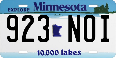 MN license plate 923NOI