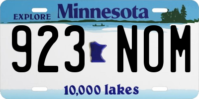 MN license plate 923NOM