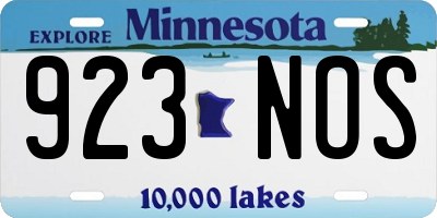MN license plate 923NOS