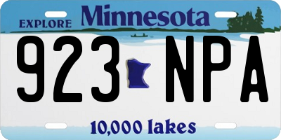 MN license plate 923NPA