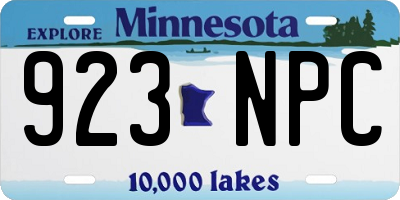 MN license plate 923NPC