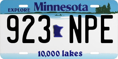 MN license plate 923NPE