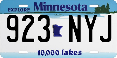 MN license plate 923NYJ