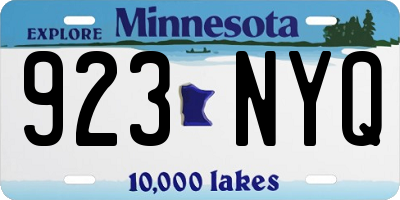 MN license plate 923NYQ