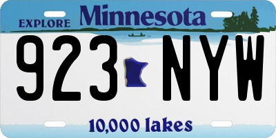 MN license plate 923NYW
