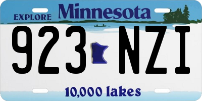 MN license plate 923NZI