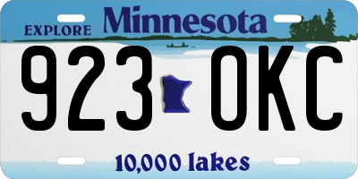 MN license plate 923OKC