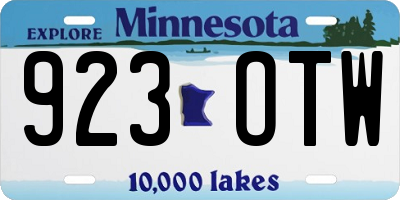 MN license plate 923OTW