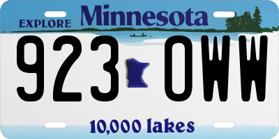MN license plate 923OWW