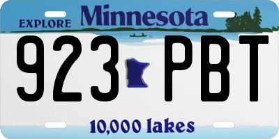 MN license plate 923PBT