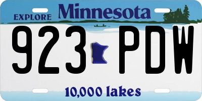 MN license plate 923PDW