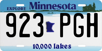 MN license plate 923PGH