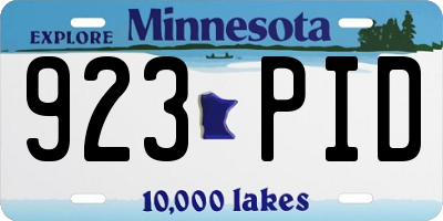 MN license plate 923PID