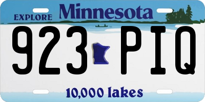 MN license plate 923PIQ