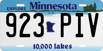MN license plate 923PIV