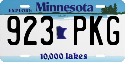 MN license plate 923PKG