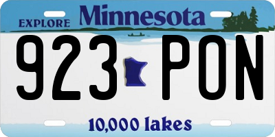 MN license plate 923PON