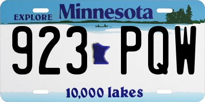 MN license plate 923PQW