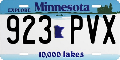 MN license plate 923PVX