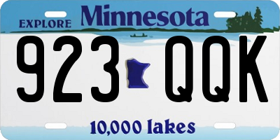 MN license plate 923QQK