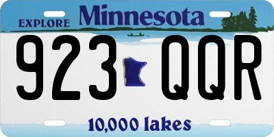 MN license plate 923QQR